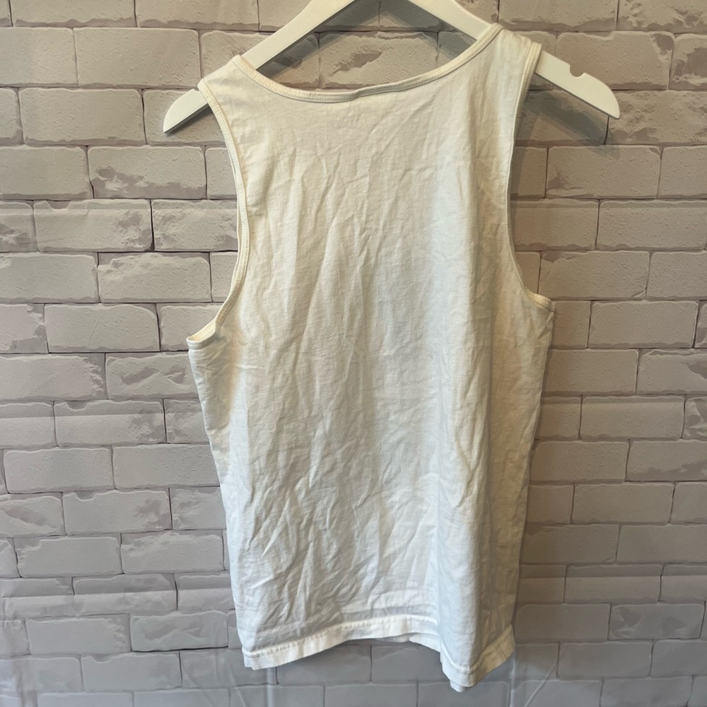 Vintage Disney Mickey Mouse Tank Top Men medium White Graphic 90s Sleeveless Tee - Picture 3 of 3